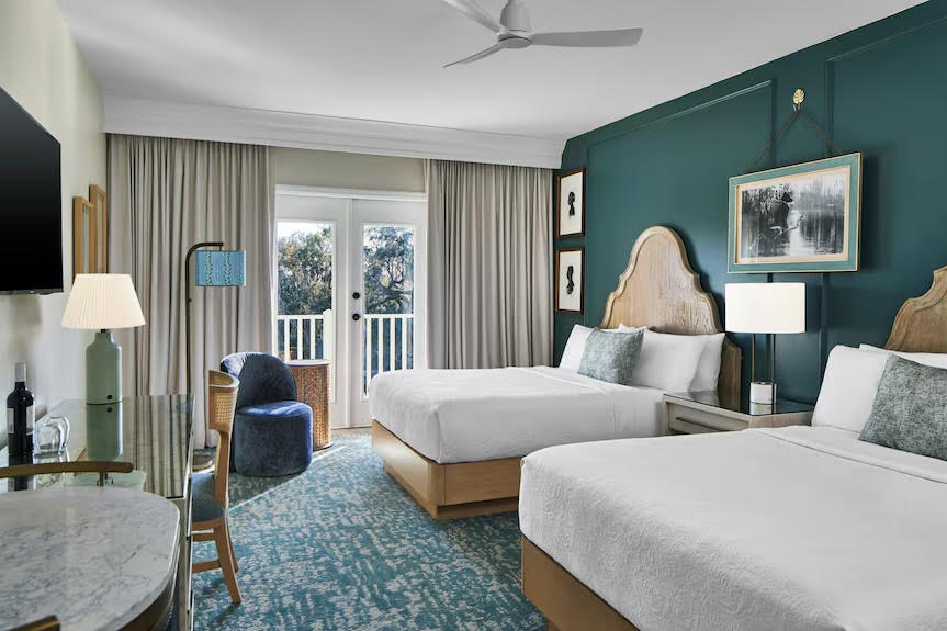 A guest room at the Celebration Hotel